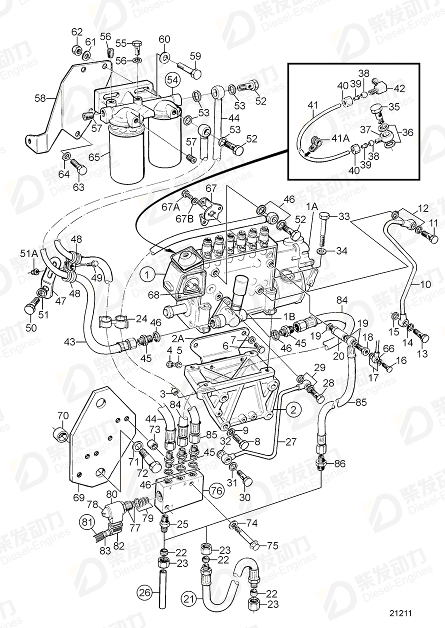 volvo penta Injection pump 3826157 Drawing volvo penta Injection pump 3826157 Drawing